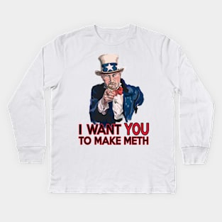 Walter White Uncle Sam Kids Long Sleeve T-Shirt